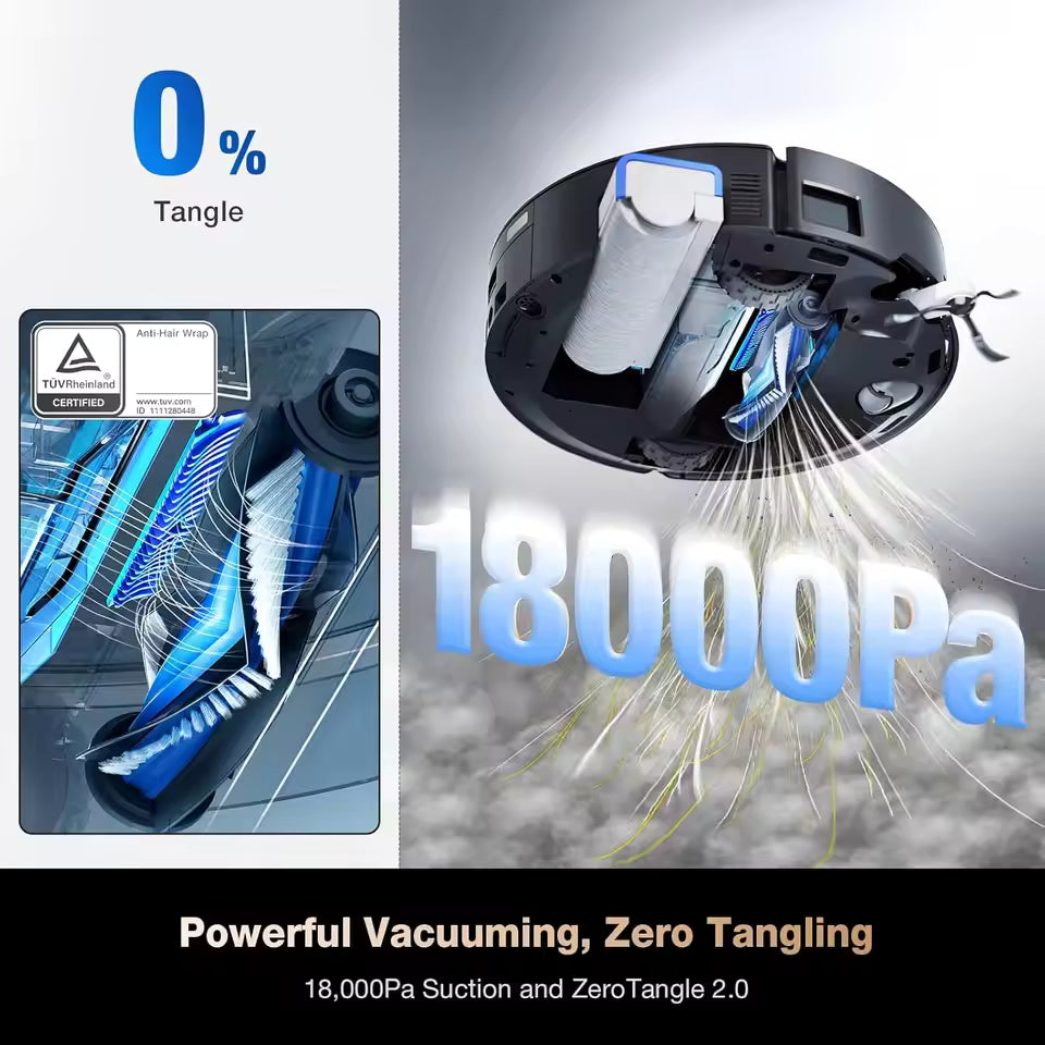 ECOVACS DEEBOT X8 PRO OMNI Robot Vacuum and Mop,OZMO ROLLERInstant SelfWashing Mopping,Mop Washing,Auto Cleaning Solution Adding