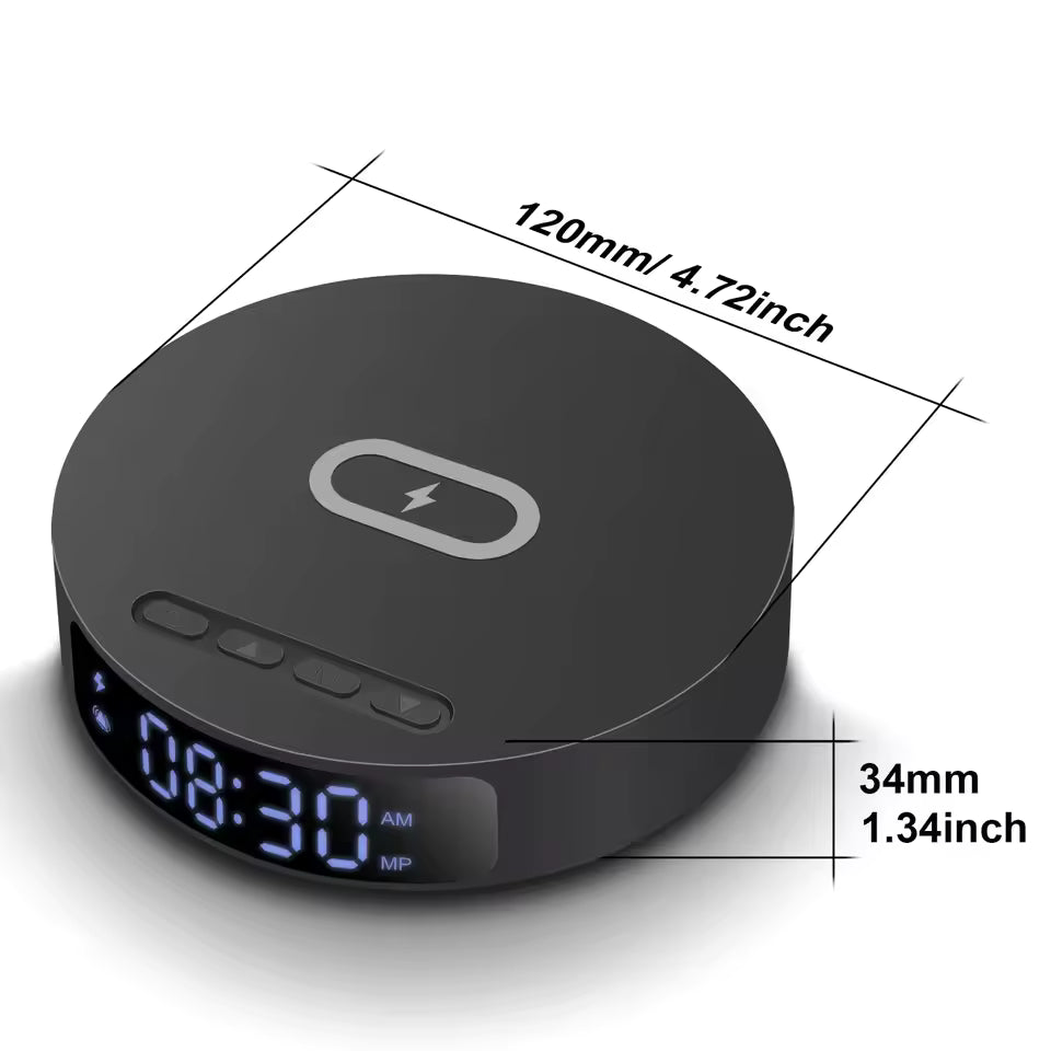2 in 1 Wireless Charger, Alarm Clock for iPhone 16 15 14 13 12 11 Pro Max/8 , for Samsung S25/S23/S22/S21/S20/, Galaxy Buds
