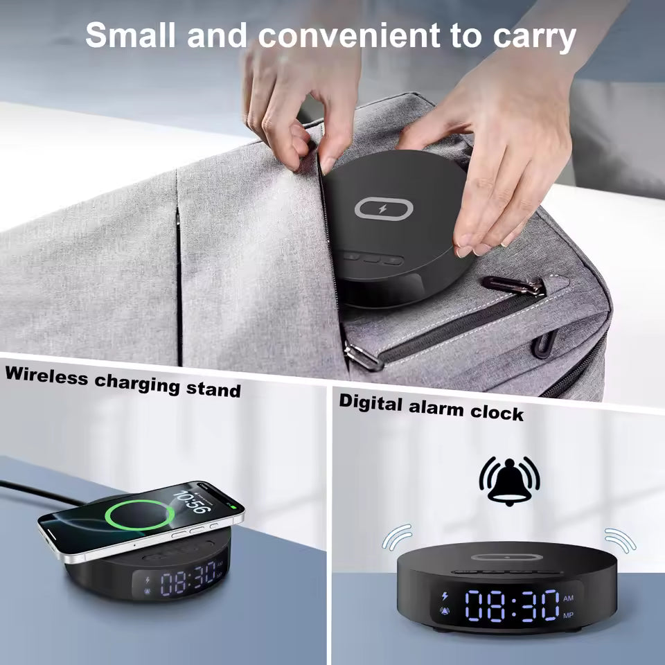 2 in 1 Wireless Charger, Alarm Clock for iPhone 16 15 14 13 12 11 Pro Max/8 , for Samsung S25/S23/S22/S21/S20/, Galaxy Buds