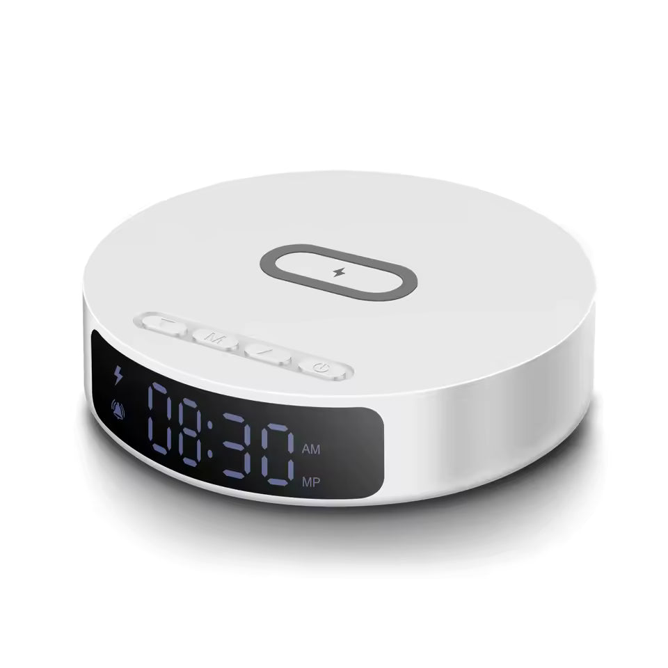 2 in 1 Wireless Charger, Alarm Clock for iPhone 16 15 14 13 12 11 Pro Max/8 , for Samsung S25/S23/S22/S21/S20/, Galaxy Buds