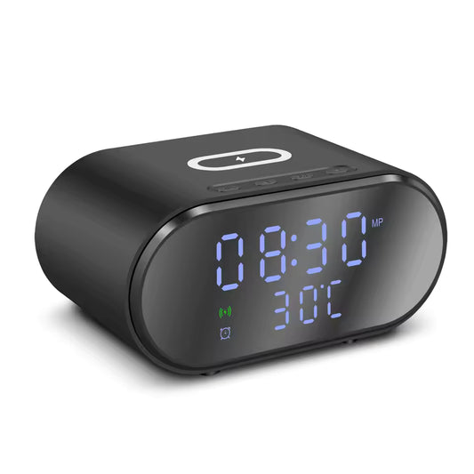 Digital Alarm Clock 15W Wireless Charger,for iPhone 16 15 14 13 12 Pro Max Plus mini, for Samsung S25 S24 S23 S22 S22.